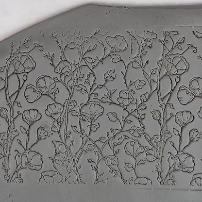 Twining Bloom Vines Clay Texture Roller (4") - Seamless Meadow Set #01 - Embossing Pattern Roller for Polymer & Ceramic Clay, Pottery & Crafts