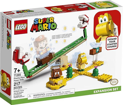 LEGO Super Mario Piranha Plant Power Slide Expansion Set 71365; Building Kit for Kids to Combine with The Super Mario Adventures with Mario Starter Course (71360) Playset (217 Pieces)