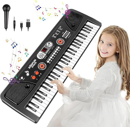 Keyboard Piano for Kid - 61 Key Fun Electronic Toddler Kids Pianos with LED Screen & Microphone! Unlock Creativity | Spark Joy in Music | Fantastic Gifts for 3-8 Year Old Boys & Girls