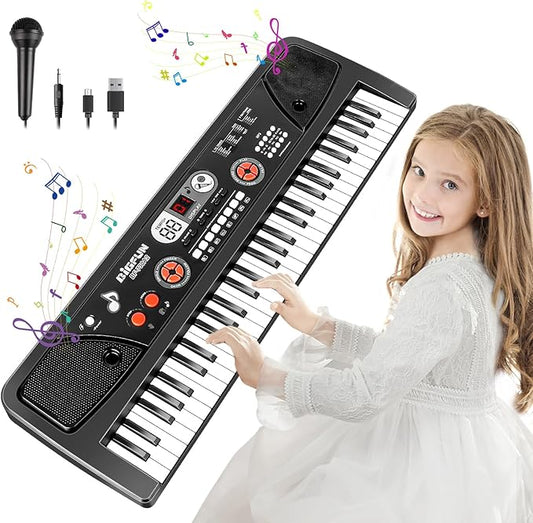 Keyboard Piano for Kid - 61 Key Fun Electronic Toddler Kids Pianos with LED Screen & Microphone! Unlock Creativity | Spark Joy in Music | Fantastic Gifts for 3-8 Year Old Boys & Girls