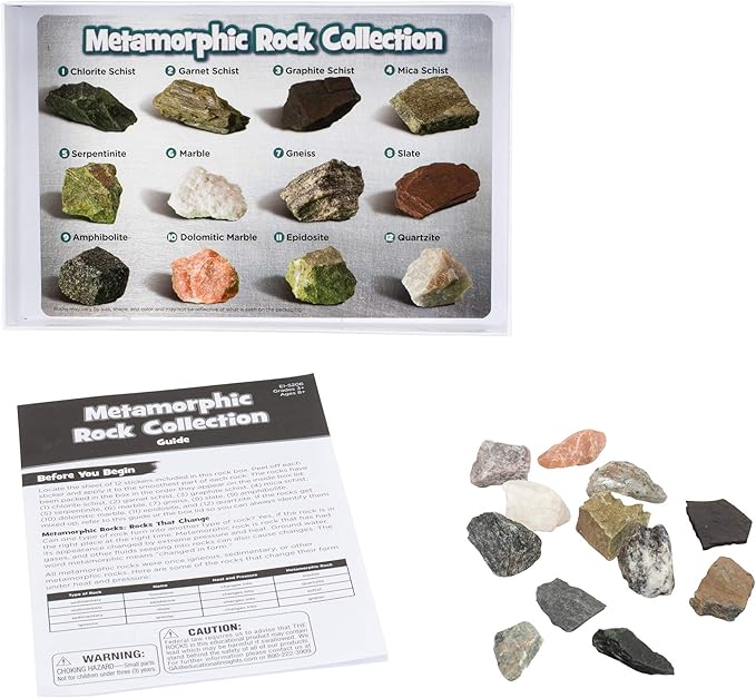 Educational Insights Complete Rock, Mineral, and Fossil Collection, Ages 8 and up, (57 pieces with storage tray)