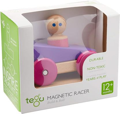 3 Piece Tegu Magnetic Racer Building Block Set, Purple