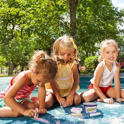 ArtCreativity Sidewalk Chalk for Kids, (38 Pieces) Bulk Jumbo Colored Sidewalk Chalk for Toddlers 1-3, Dustless, Washable & Non-Toxic, Use Outdoor or on Indoor Chalkboard or Blackboard