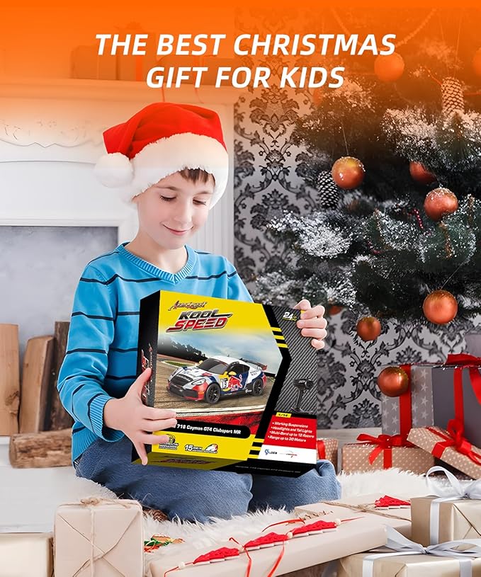 Porsche Remote Control Car, Officially Licensed Porsche 718 Cayman GT4 Toy Car 1:14 Red Bull Porsche RC Car Birthday Gift for Boys,Girls,Teens and Adults