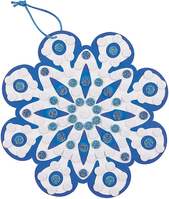 Snowflake Glitter Foam Mosaic Craft Kit- Makes 12 - Crafts for Kids and Fun Home Activities