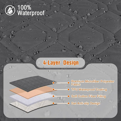 VANSOFY 100% Waterproof Recliner Chair Covers, Recliner Cover Non-Slip Dog Chair Cover Furniture Protector Washable Slipcover with Pocket, Elastic Straps for Pets, Dogs(Charcoal Gray, 28")