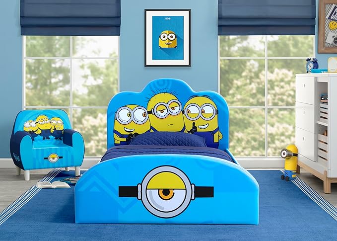 Delta Children Minions Upholstered Twin Bed, Blue