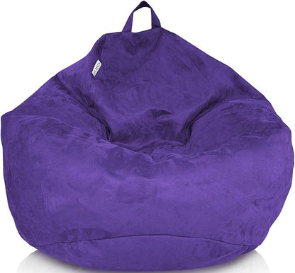 Bean Bag Chair Cover (No Filler) | Fur Resistant Microsuede | Adult Size | Stuffed Animal Storage for Kids Or Adults | Double Stitched | Durable Zipper | Soft Premium
