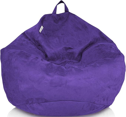 Bean Bag Chair Cover (No Filler) | Fur Resistant Microsuede | Adult Size | Stuffed Animal Storage for Kids Or Adults | Double Stitched | Durable Zipper | Soft Premium