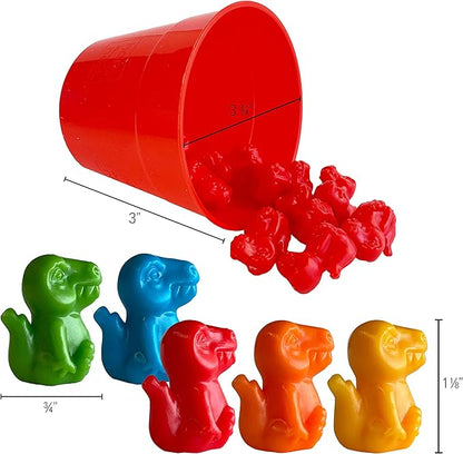 Hapinest Dinosaur Math Counters Color Sorting and Counting Activity Set - Educational Learning Games for Toddlers Preschool and Homeschool - Like Counting Bears
