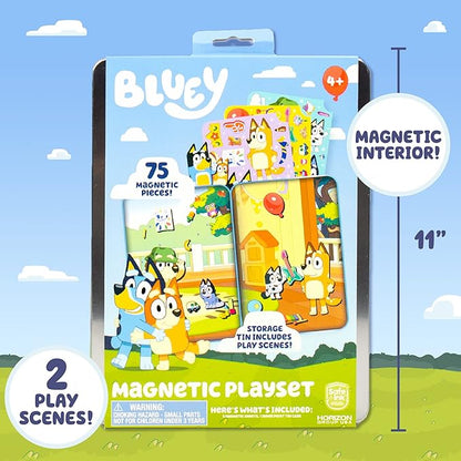Bluey Magnetic Playset, Magnet Activity Toys, Great Birthday Parties, at-Home Activities, or Screen-Free Fun, Perfect Travel or Road Trip, Hours of Fun for Kids Ages 3,4,5,6,Multicolor,Medium,214618