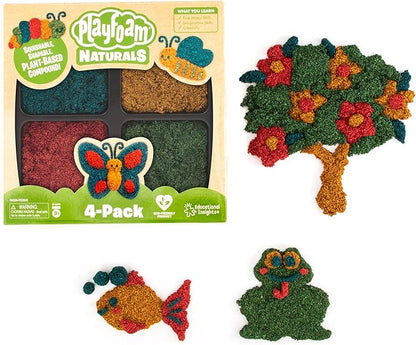 Educational Insights Playfoam Naturals 4-Pack, Plant-Based Playfoam Naturals in 4 Colors, Ages 3+