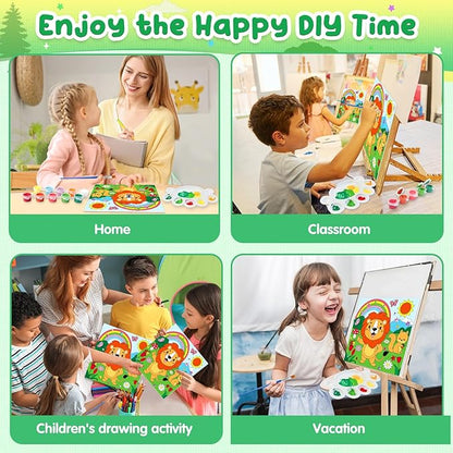 pigipigi Acrylic Paint Set Activity for Kids, Easter Basket Stuffers Art Craft Paints Gifts for Girls Boys Party Favor Games DIY Supplies, Valentine's Day Gifts for Kids