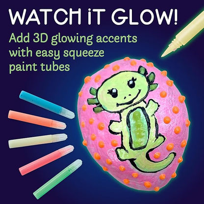 Creativity for Kids Glow in the Dark Rock Painting Kit: Crafts for Kids Ages 6-8+, Painting Rocks Arts and Crafts, Kids Gift