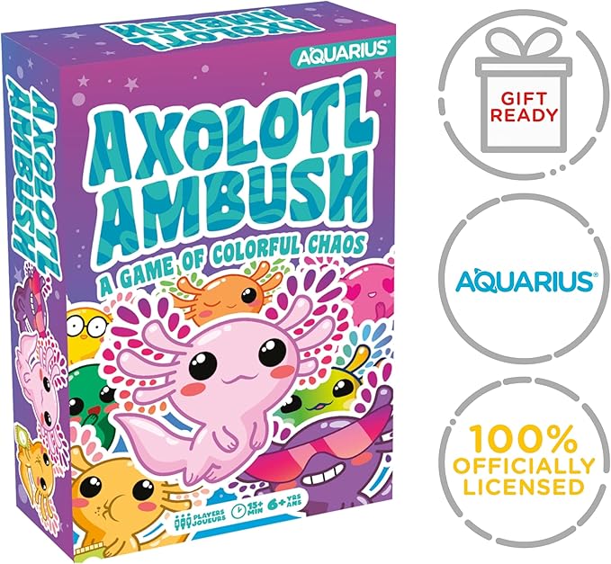 AQUARIUS Axolotl Ambush Card Game - Great Family Fun - Ages 6+ - Officially Licensed for Fun - Axolotl Card Game - Merchandise & Collectibles