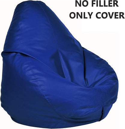 Ample Decor Bean Bag Cover (No Filling), Plush Toys Storage Soft Leatherette, Durable Construction Sturdy Zipper, Ideal for Children and Teenagers - Blue