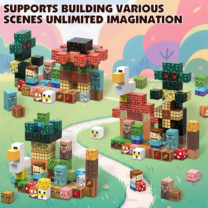AIDYVOI Magnetic Blocks - 100 PCS Magnetic Building Blocks, 0.8 inch Magnet Cubes Stacking Construction Toys for Kids Age 3+, STEM Building Set Birthday Gifts for Boys Girls