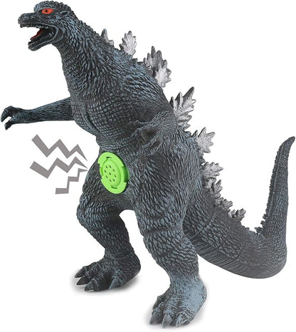 18''X12''X7'' Standing Dinosaur Model Action Figures Soft Touch Vinyl Plastic Dino Toy for Kids Boys (Grey with Sound)