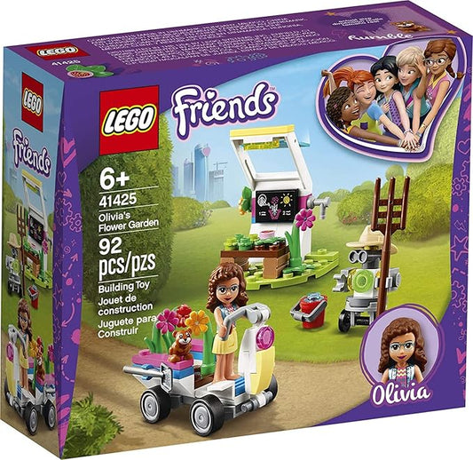 LEGO Friends Olivia’s Flower Garden 41425 Building Toy for Kids; This Play Garden Comes with 2 Buildable Figures, Friends Olivia and Zobo, for Hours of Creative Play (92 Pieces)