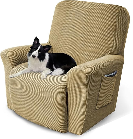 Recliner Chair Cover Lazy Boy Recliner Covers Recliner Covers for Recliner Chair 1 Piece Furniture Protector Prevent wear and pet Hair（Recliner,Tan Brown）