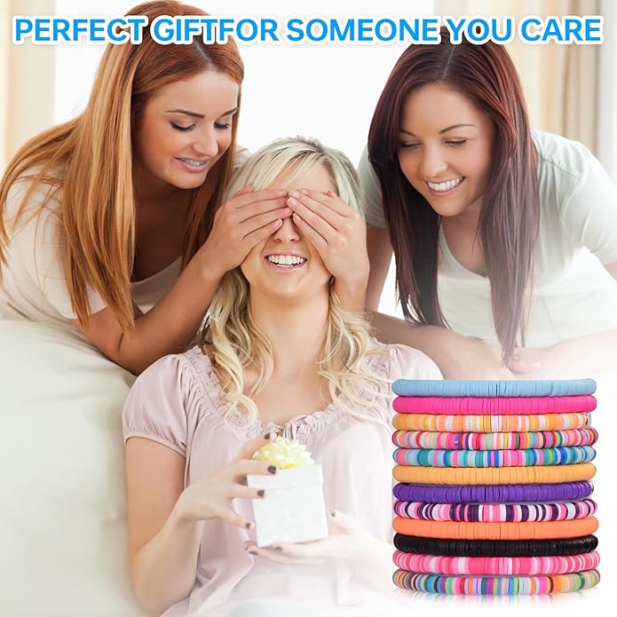 Bracelets Sets for Girls,Friendship Bracelet,Colorful Stretch Friendship Bracelets Gift for Girl Party Favors