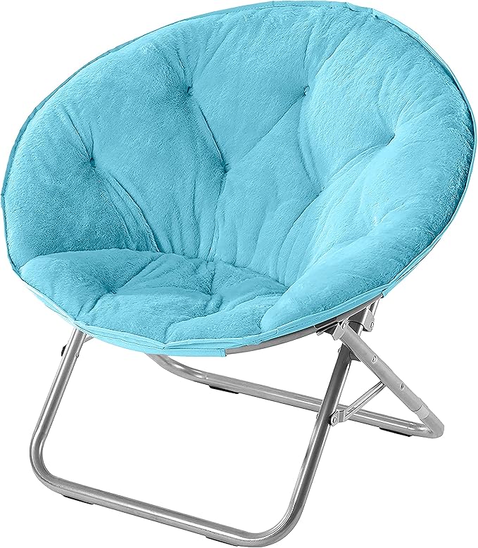 Urban Lifestyle Faux Fur Saucer Chair, Light Blue