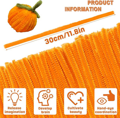 180 Pieces Pipe Cleaners Chenille Stem, Orange Craft Pipe Cleaners, 11.8inch Christmas Pipe Cleaners Chenille Stems for Mother’s Day DIY Art Crafts Decorations Supplies (Golden)