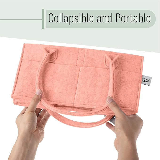 Mr. Pen- Baby Diaper Caddy Organizer, Coral, Nursery Storage Bin and Car Organizer for Diapers and Baby Wipes