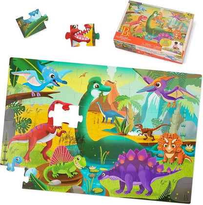 B. toys- Gigantic Jigsaw - Dinosaurs- Floor Puzzle – 48-Piece Dinosaur Puzzle – Large 2 x 3 Feet Jigsaw Puzzle for Kids – Educational & Developmental Toys – 3 Years +
