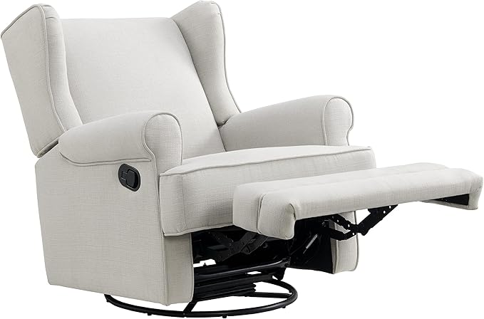 Oxford Baby Teegan Upholstered Swivel Glider & Recliner Nursery Chair, Sand