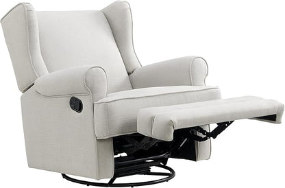 Oxford Baby Teegan Upholstered Swivel Glider & Recliner Nursery Chair, Sand