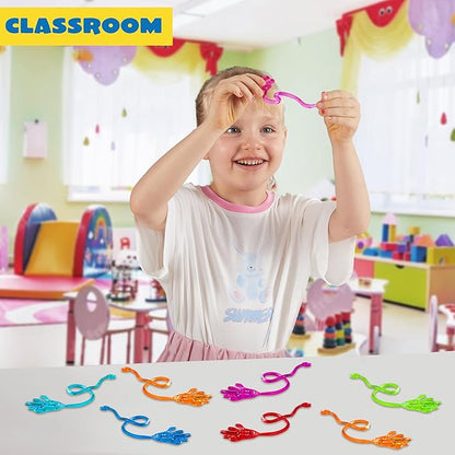 JOYIN 120Pcs Glitter Sticky Hands Party Favors, Party Favors Set for Kids, Holiday Traditions, Classroom Treasure Box Carnival Prizes Bulk Pinata Stuff Mini Toys, Goodie Bags