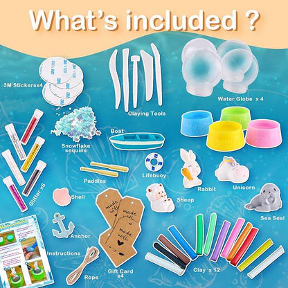 Make Your Own Water Globe - Snow Water Stem Projects DIY Activities Glitters Supplies Perfect Arts and Crafts Clay for Girls Boys Kids