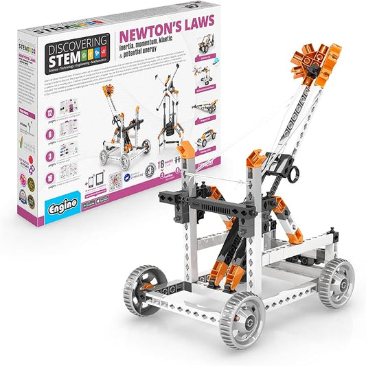 Engino- STEM Toys, Construction Toys for Kids 9+, Newton's Laws Inertia, Kinetic & Potential Energy, Educational Toys, STEM Kits, Gifts for Boys & Girls (8 Model Options)