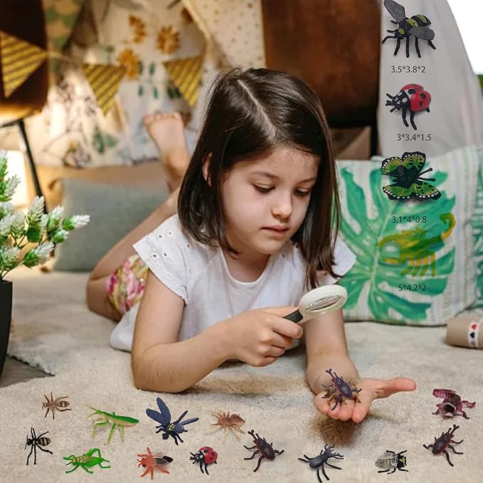 102 Pack Mini Bug Toys, Realistic Insect Toys Figures for Kids,Fake Plastic Bugs for Education Themed Insect Party, Classroom Reward, Gardening Decoration