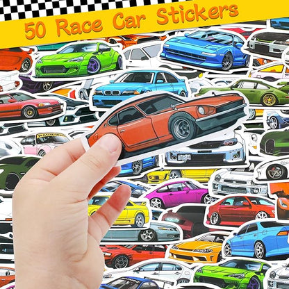 110 PCS Race Car Party Favors Birthday Supplies with Drinking Straws, Silicone Bracelets, Bubble Wands, Keychains, and Racing Car Pinata for Boys Goodie Bag Stuffers