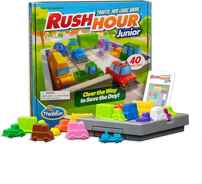 ThinkFun Rush Hour Junior - Classic Traffic Jam Logic Game | New Look for 2024 | STEM Toy for Kids | Engaging Puzzles for Ages 5 and Up | Junior Edition of The International
