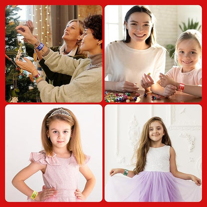 48pcs Christmas Slap Bracelets, Santa Claus Snowman Christmas Tree Reindeer Slap Wristband Christmas Stocking Stuffers for Boys Girls Xmas Birthday Party Favors Toys Goodie Bag Fillers