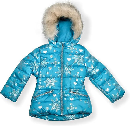 Arctic Quest Little Girls Bib Snow Pants and Ski Jacket Water-Resistant Snowsuit For Kids Winter Jacket For Girls