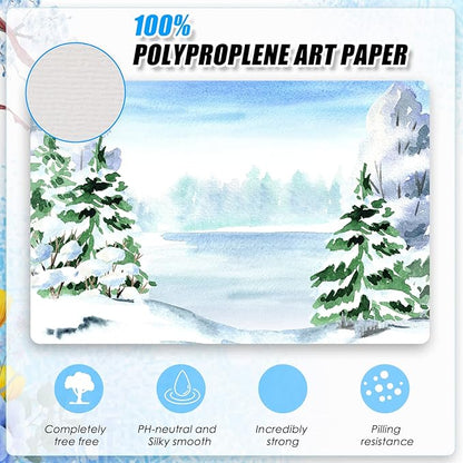 Sabary 100 Pcs Blank Watercolor Cards and Envelopes Set 140lb Heavyweight White Blank Cards Watercolor Greeting Cards Bulk for Painting Invitations Notes Wedding(4 x 6 Inch)