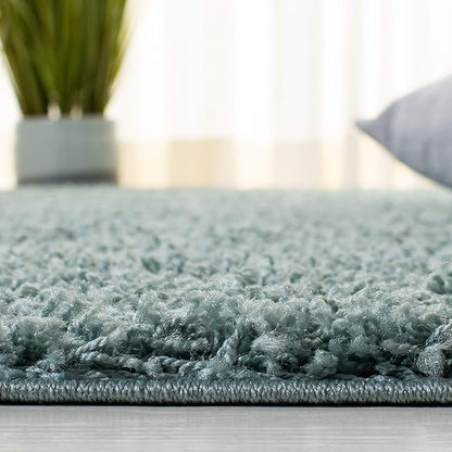 SAFAVIEH Athens Shag Collection Runner Rug - 2'3" x 8', Seafoam, Non-Shedding & Easy Care, 1.5-inch Thick Ideal for High Traffic Areas in Living Room, Bedroom (SGAS119D)
