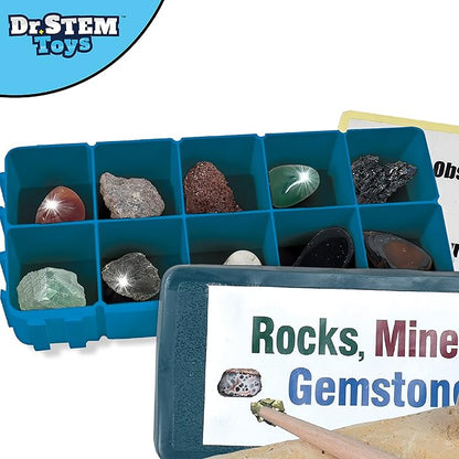 Dr. STEM Toys - Discovery Rock & Gem Dig Set Kids Science Experiment Kit, Complete Set of Materials for Home or Classroom Use (for Boys and Girls Age 5+)