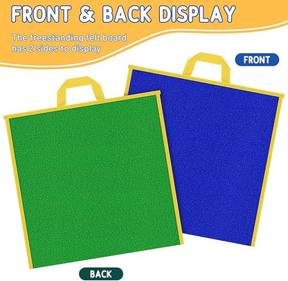 Foldable Felt Board for Toddlers Flannel Board Stories for Preschool Early Learning Interactive Storytelling Double Sided Felt Story Board Reusable Wall Hanging Holiday Gift for Kid (17 * 17)