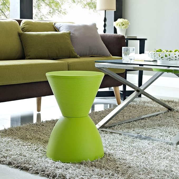 Modway Haste Contemporary Modern Hourglass Accent Stool in Green