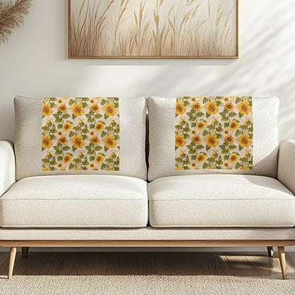 Sunflower Head Protector for Sofa Fabric Recliner Headrest Cover for Recliners Pet Scratch Resistant Couch Headrest Protector Furniture Protector for Recliner Sofa Slipcovers Set of 3