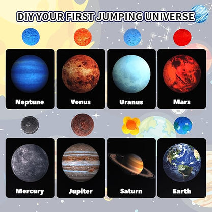 Pllieay DIY Planet Bouncy Ball Make Your Own Bouncy Ball Kit Kids Magic Bouncy Balls Educational Science Kits Solar System for Kids Craft Kit for Kids