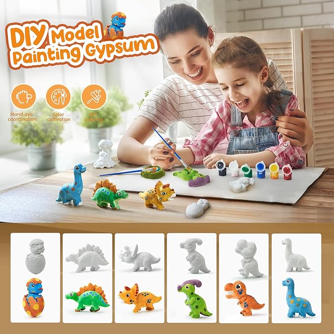 stochastic box Kids Crafts Set,Ceramic Painting Kit,Paint Your Own DIY Ceramic Figurines,Painting Kit DIY Toys Kids