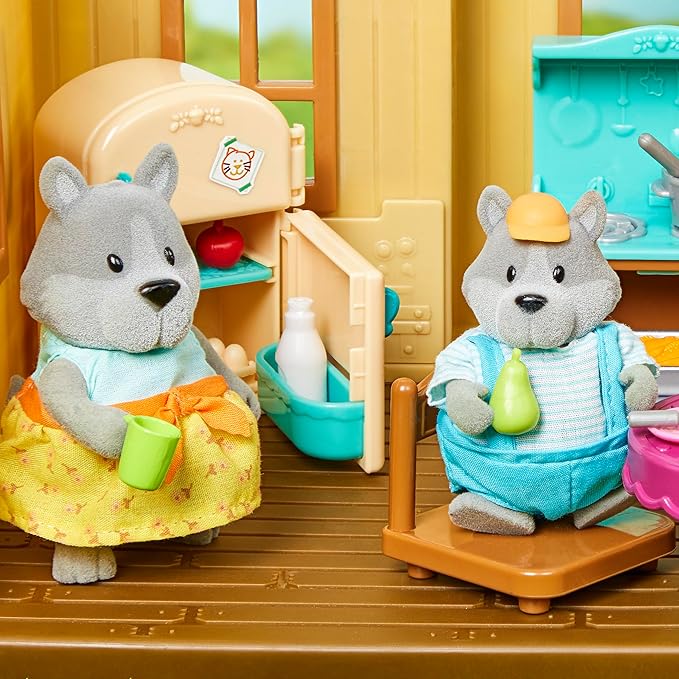 Li’l Woodzeez –Country Kitchen Set – 30Pcs Miniature Dollhouse Furnitures & Accessories – Pretend Play Food – Gift Toy for Kids 3 Years +