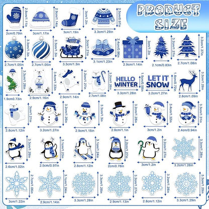 JULBEAR Winter Foam Sticker, 300Pcs Penguin Snowman Snowflakes Self Adhesive Foam Stickers for Kids Christmas Party Favors DIY Crafts Winter Holiday Decorations
