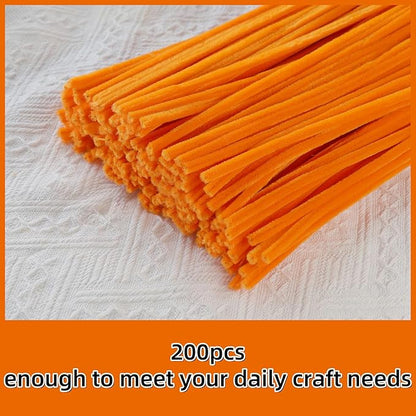 Qirimoi Orange Pipe Cleaners Craft Pipe Cleaners Bulk Pipecleaners Crafts Supplies，200Pcs Orange